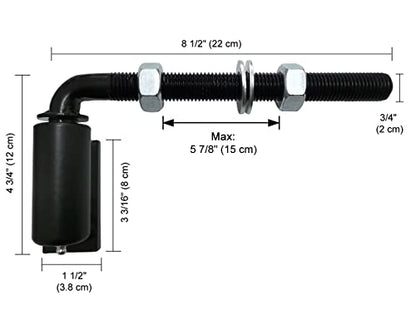 Universal Industrial Heavy Duty 3/4" J-Bolt Gate Hinge Steel Pivot Hinge Welded Hinge for Welding on Larger Iron or Steel Gates, Adjustable 8 1/2" Long Bolts Ball Bearing (Sold as A Single)