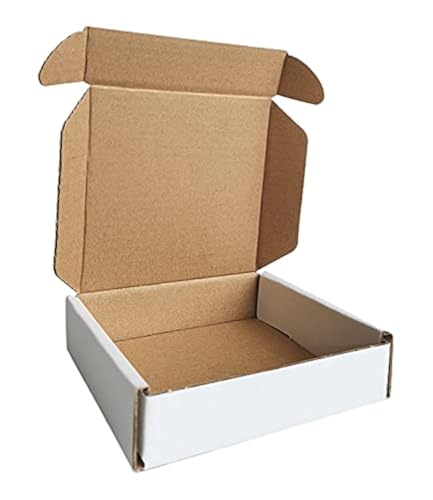 400 Pack 4x4x1'' Small Shipping Boxes, Corrugated Cardboard Mailers for Business, White (CM441-400) - color: White-Bulk, size: 4x4x1''