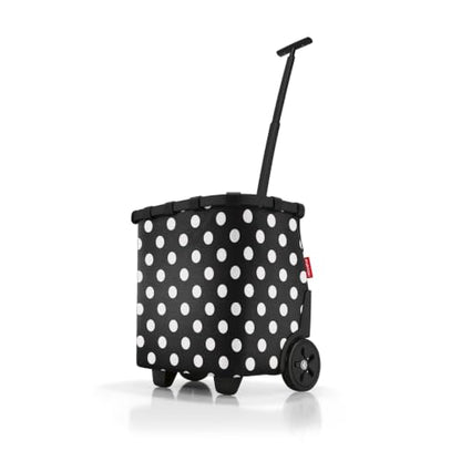 reisenthel carrycruiser dots White - Portable Shopping Trolley with Sturdy Aluminum Frame, Shoulder Strap and Removable mesh Inner Bag -Water-Repellent - color: Dots White