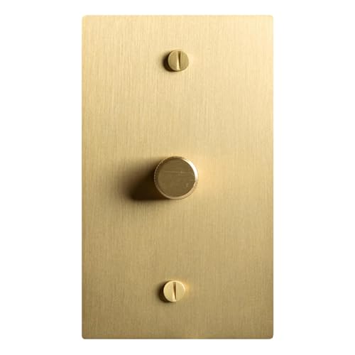 SELECT 1 Gang Solid Brass Rotary Dimmer Switch, 3-Way & 1-Way Compatible - color: Satin Brass, size: 1 Gang, style: 1/3-Way Dimmer