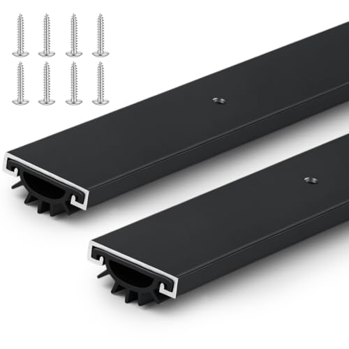 FoldTier 2 Pack Black 32 Inch Door Sweep for Bottom, Door Draft Stopper - color: Black, size: 32 Inch
