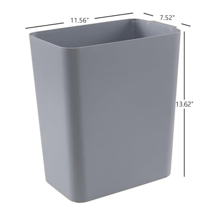 Zopnny Pack of 3 Rectangular Office Wastebasket Trash Can, 4.5 Gallon, Grey - color: Grey
