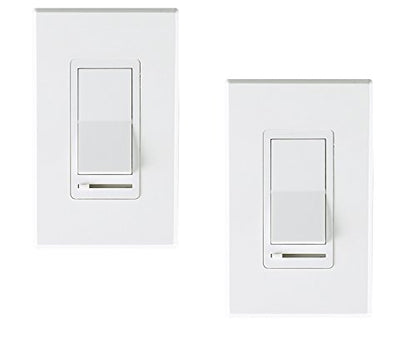 CLOUDY BAY in Wall Dimmer Switch for LED Light/CFL/Incandescent,3-Way Single Pole Dimmable Slide, 600W max Incandescent,150W max Dimmable LED/CFL, Cover Plate Included, Pack of 2 - size: 2-Pack | Ivory