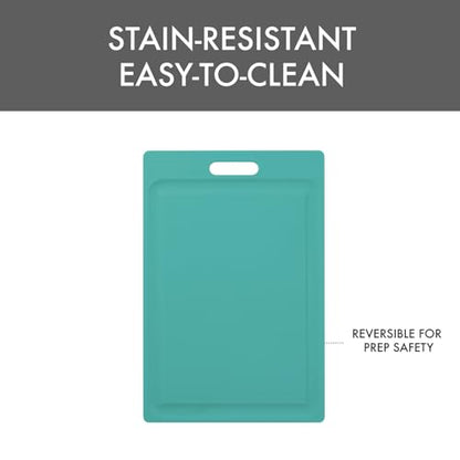 Dexas NSF Certified Polysafe Cutting Board with Handle and Juice Well, 12 x 18 inches, Reversible Kitchen Cutting Board, Teal Green - color: Teal Green, size: 18"L x 12"W