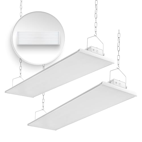 Konlite 4FT Linear LED Highbay Light - Pack of Two - 225W - 30600LM - 1-10V dimmable - 5000K Daylight White - UL and DLC Listed - Replaces 6-8 Lamp Fluorescent T5 Fixture - size: 2 PACK - 225W