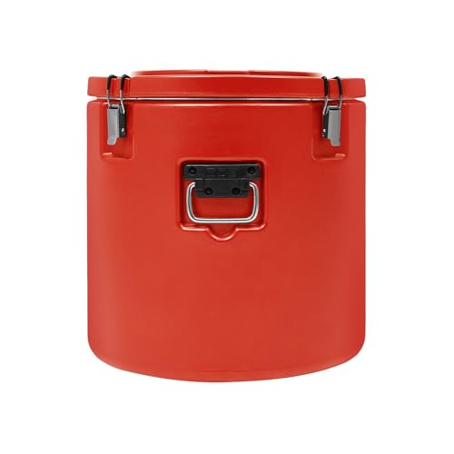 50L/13.21 Gal Insulated Soup Carrier, Stainless Steel Insulated Soup Container Bucket Hot & Cold Thermal Bucket with Lid Commercial Food Warmer for Parties Picnics Cafes Restaurants - color: Red, size: 50L/13.2Gal