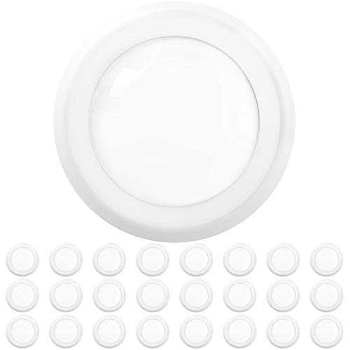 Sunco 24 Pack 5/6 Inch LED Disk Light, 1050 Lumens, 3000K Warm White, 15W, 120V Indoor Flush Mount Ceiling Downlight, Damp Rated, Dimmable Recessed Lighting - ETL, FCC & RoHS - size: 6" (3000K)