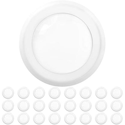 Sunco 24 Pack 5/6 Inch LED Disk Light, 1050 Lumens, 3000K Warm White, 15W, 120V Indoor Flush Mount Ceiling Downlight, Damp Rated, Dimmable Recessed Lighting - ETL, FCC & RoHS - size: 6" (3000K)
