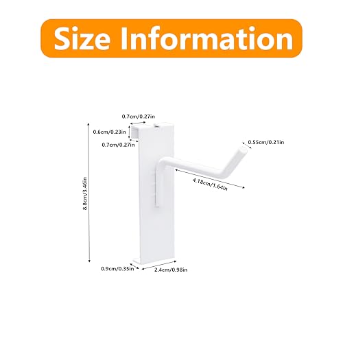 2 Inch 25PCS Grid Wall Hooks Display Hangers White - color: White, size: 2 Inch