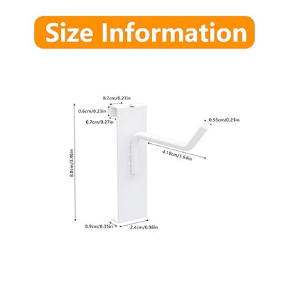 2 Inch 25PCS Grid Wall Hooks Display Hangers White - color: White, size: 2 Inch