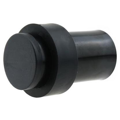 Modern Heavy Duty Floor Door Stop with Soft Rubber - Black Stainless Steel Cylindrical - 6.35cm/2.5inch