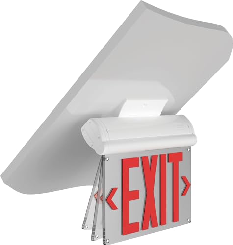 Lithonia Lighting Basics Edge-lit LED Exit Sign with Red Letters, Surface Mount Emergency Exit Only Sign, Ni-Cad Battery Backup (BE W R SM M6) - size: 1-Pack | Red Letters, style: Surface Mount
