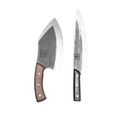 COOLINA Alpha Duo Knife Set, Lixy Cleaver & Tungsten XL Chef Knife