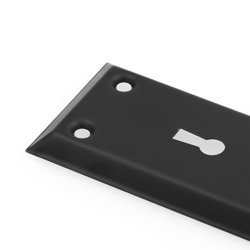 Prime-Line E 28338 Mortise Keyed Lock Set with Glass Knob, Single Pack - color: Matte Black