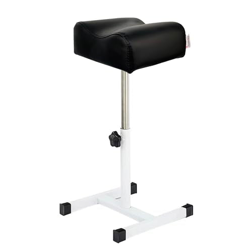 Pedicure Stand Stool Footrest Stand Adjustable Height Technician SPA Beauty Stand Stool with Non-Slip SPA Salon Home Equipment Black - color: Black+white