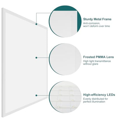 kadision 2x2 LED Flat Panel Light, Wattage and CCT Adjustable, 6 Pack