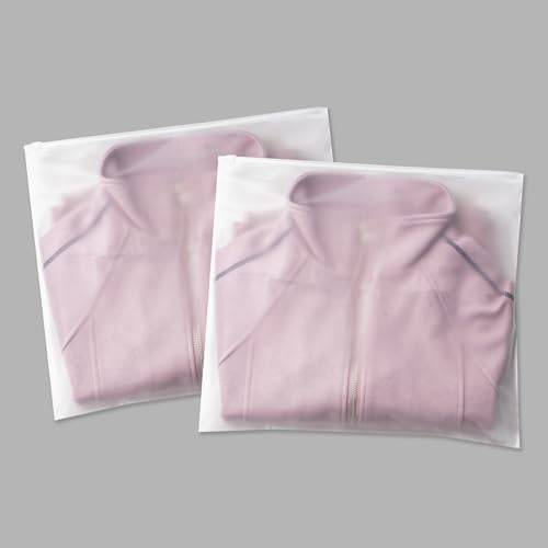 16x12 Inch Frosted Zipper Bags for Clothes 25Pcs No Vent Holes - size: 25Pcs-16x12 Inch