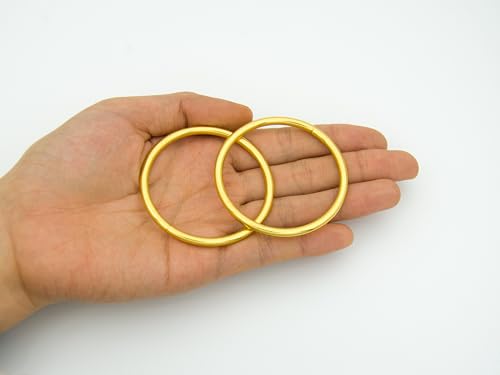 40pcs 4 Sizes O Rings Welded Strong Metal Heavy Duty Round Ring for Pet Collars Buckle Belts Strap Webbing Sewing - color: 2"(50mm) Gold 6pcs