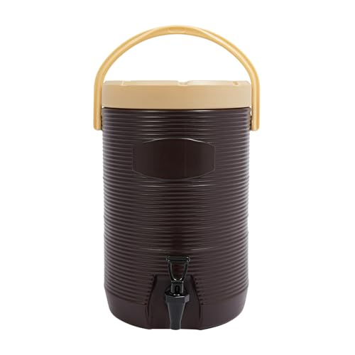 Stainless Steel Beverage Dispenser Insulated Container with Faucet Cooler with Drink Dispensers Cold and Hot Drink Dispenser for Milk Tea, Juice, Coffee 4.49 Gal Capacity (Brown) - color: Brown, size: 17L