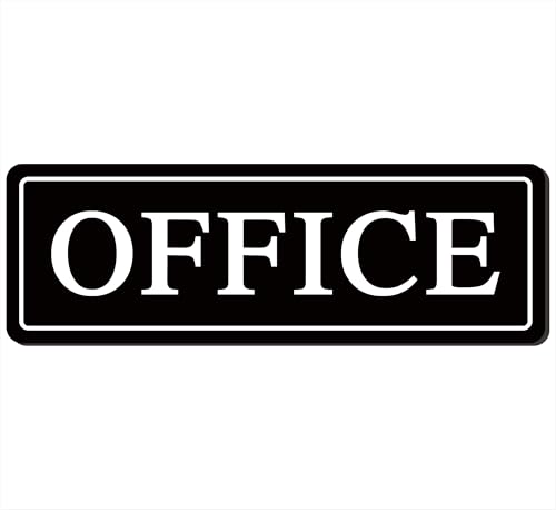 Office Sign – Commercial Office Sign，Premium Durable Frosted Acrylic Material, Super Strong Self-Adhesive, Quick Installation, Suitable for Your Home and Business (9×3 Inches, Black/White) - color: Black/White - Office