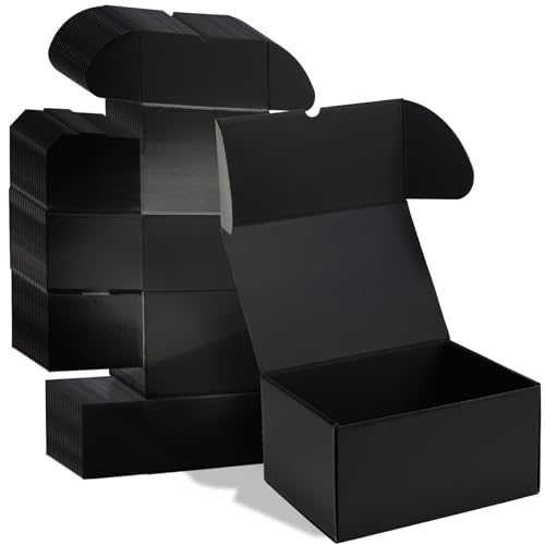 ZBEIVAN 10x7x5 Black Shipping Boxes Set of 20 Corrugated Cardboard Mailer Boxes for Packaging Small Business Mailing Gifts - color: black, size: 10x7x5
