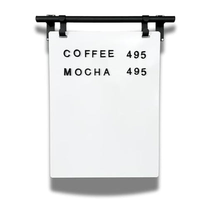 Hanging Menu Contemporary Style Chalkboard Sign, Metal Menu Display 22x28 Magnetic Surface Cafe Bar Sign for Business Price Menu (Black Frame/White Board) - color: Black Frame/White Board