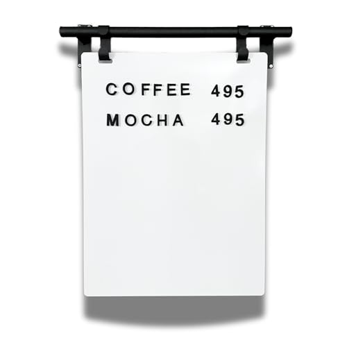 Hanging Menu Contemporary Style Chalkboard Sign, Metal Menu Display 22x28 Magnetic Surface Cafe Bar Sign for Business Price Menu (Black Frame/White Board) - color: Black Frame/White Board