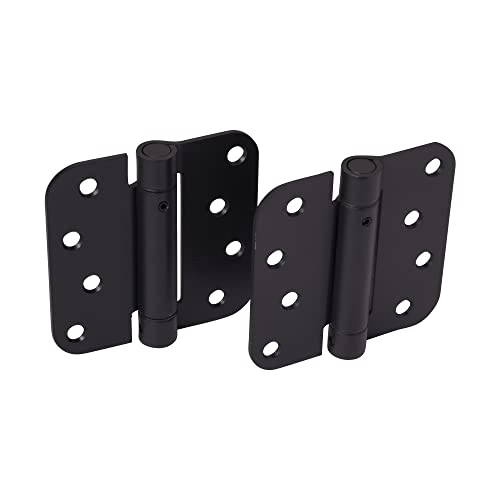 Hinge Outlet Self Closing Spring Door Hinges Black 4 Inch 2-Pack - color: Black