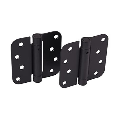 Hinge Outlet Self Closing Spring Door Hinges Black 4 Inch 2-Pack - color: Black