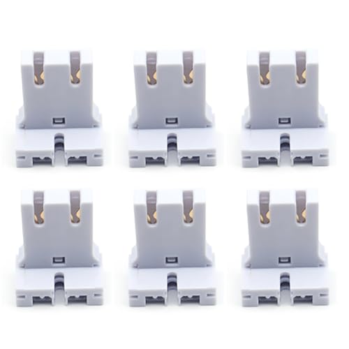 6 Pcs U-Shaped T8 T12 Fluorescent Light Socket Holder Medium Bi-Pin Sockets for LED Lamps Replacement