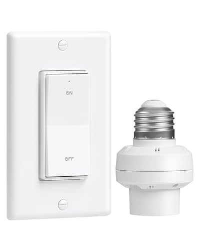 Remote Control Light Bulb Socket with Decorator Rocker Wall Switch - style: 1 Wall Switch + 1 Socket