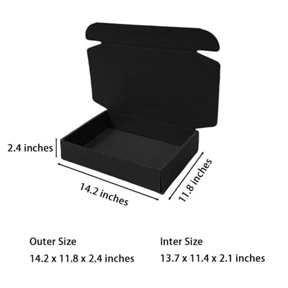 20 Pack 14.2x11.8x2.4 in Black Shipping Boxes - color: Black, size: 14.2x11.8x2.4 in