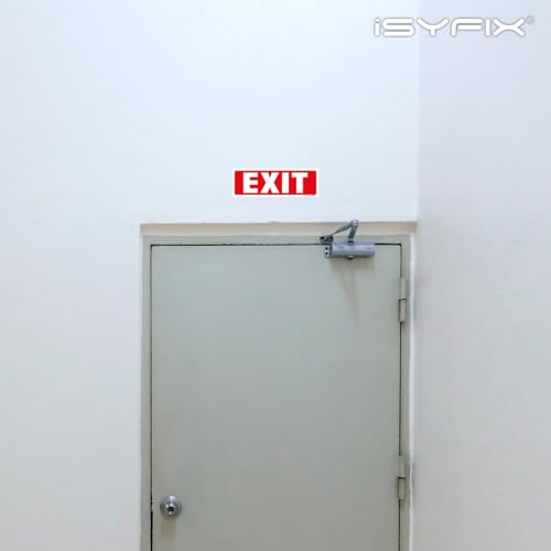 iSYFIX Exit Signs Stickers, 6 Pack, 12x4 Inch - color: Sticker, size: 6 Pk 12x4