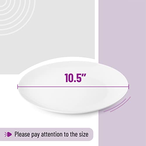BTaT- White Dinner Plates, 10.5 inch, Set of 12, Restaurant Dishes, White Porcelain Dinner Plates - color: White, size: 10.5 inch, Set of 12