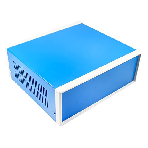 Fielect 12.20" x 11.22" x 4.53" Dustproof Electronic Junction Box Metal Junction Project Box Blue Enclosure Case for Electronic - size: 12.20" x 11.22" x 4.53"