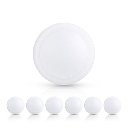 ECOELER LED Flush Mount Ceiling Light, 5/6inch Surface Mount Disk Downlight, 16.5W, 1100Lm, 3000K Warm White, Dimmable Flat LED Can Lights for Bathroom, Kitchen, Closet, ETL & FCC, 6 Pack - color: 3000K (Warm White), size: 6 - Pack