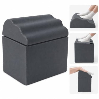 Foot Rest for Under Desk at Work, Ergonomic Footrest Stool, 3 Adjustable Heights Foam Cushion Pillow for Leg & Feet Support, Non-Slip Washable Cover for Office Gaming Chairs, Computer Desk, Home, Car