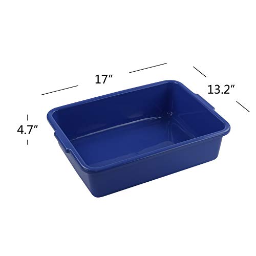 Xyskin 4-Pack Commercial Bus Tubs Box/Tote Box, Plastic Utility Tote Boxes - color: Blue