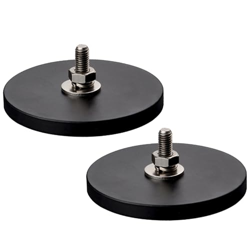 MUTUACTOR Neodymium Rubber Coated Magnet,105lbs Strong Rubber Rare Earth Magnets M8 Male Screw,2PCS Non-Scratch Mounting Magnet for Off-Road Vehicle Lighting LED Working/Signal Lights, Antenna - size: 105 lbs M8 Male 2pcs with rubber coating