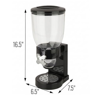 Honey-Can-Do Dry Food Dispenser, Single Control, Black/Chrome