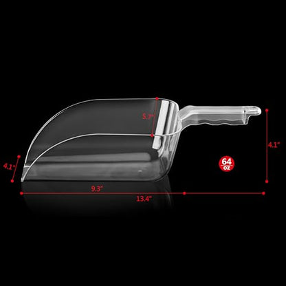New Star Foodservice Polycarbonate Plastic Utility Ice Scoop, Clear, 64 oz - color: Clear, size: 64 oz.