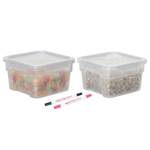 2 Pack 2 QT Commercial Airtight Food Storage Containers, BPA-Free Translucent Polypropylene, Stackable Ingredient Bin for Spices & Seasonings, Tall Model - size: 2 X 2.0(QT)-Tall
