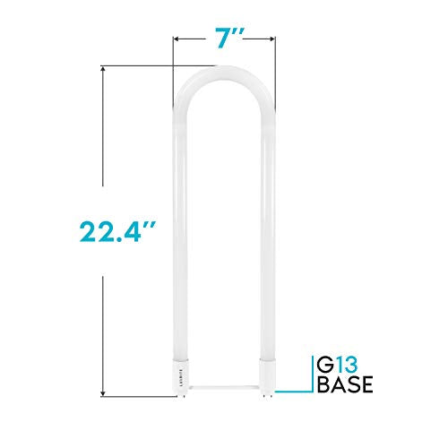 LUXRITE U Bend LED Tube Light, T8 T12, 18W (32W Equivalent), 3000K (6 Pack) - color: 3000k (Soft White), size: 6 Count (Pack of 1)