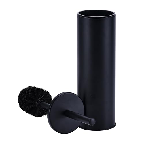 Deep & Sturdy Toilet Bowl Brush with Holder - Durable Scrubbing - Toilet Cleaners - Household Essentials - Silicone Brush - Bathroom Cleaner - Cleaning Supplies - Household Supplies, Matte Black - color: Matte Black Reese