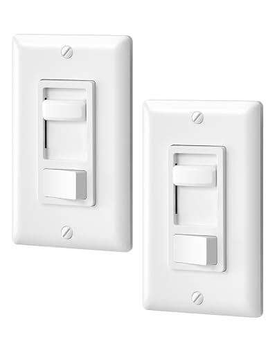DEWENWILS 2 Pack Dimmer Switch, Single-Pole or 3-Way Dimmer Light Switch - size: 2 pack