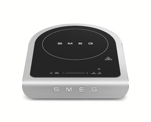 SMEG 1800W Portable Induction Cooker – Collezione Collection | Single-Burner Induction Hob with Probe, 9 Power Levels + Boost, Touch Controls — Travel/RV/Compact Kitchen-Black - color: Black