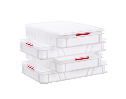 Araven Dough Box Lid, Polypropylene Cover for Dough Boxes and Food Storage Containers, Use in Commercial or Home Kitchen, 24 x 16 Inches, 5 Count, White