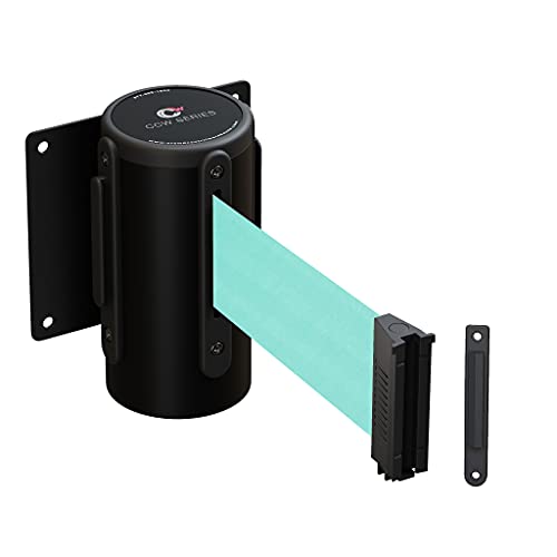 Crowd Control Warehouse 11 Ft Wall Mount Retractable Belt Barrier - color: Light Green, size: Solid Color