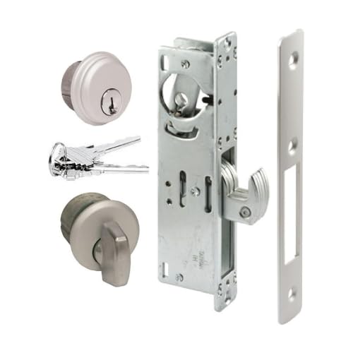 Keyed Hookbolt Set, Turnknob, Aluminum Silver, 1-1/8" - color: Aluminum Silver, size: 1-1/8" Backset, style: Turnknob