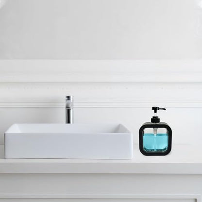 Hand Soap Dispenser for Bathroom, Modern Dish Soap Dispenser for Kitchen Sink, Liquid Soap Container with Pump, Clear Plastic Soap Pump Bottles (2 Packs,10oz, Black) - color: Black 300ml